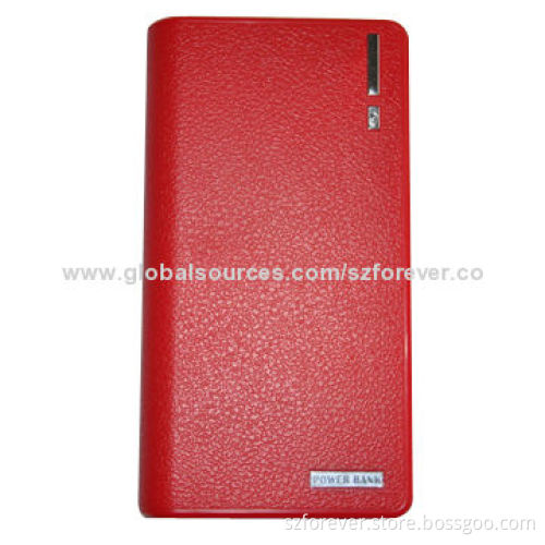 Power Bank for iPhone with 20,000mAh High-capacity, Dual-USB Output, LED Flashlight, CE/RoHS Mark